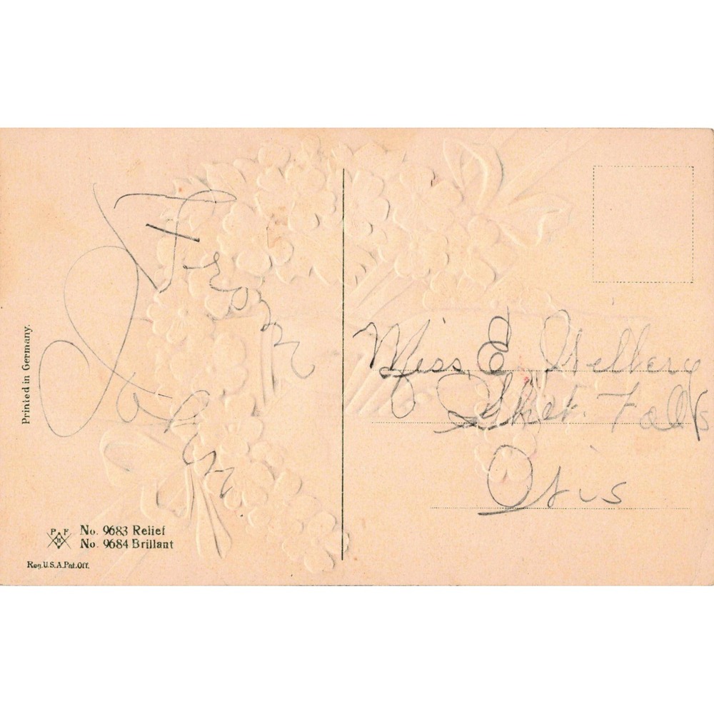 Vtg Birthday Greetings Postcard Embossed Hands PFB Germany Divided Back - Picture 2 of 2
